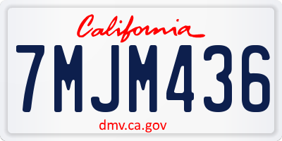 CA license plate 7MJM436