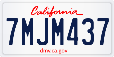 CA license plate 7MJM437