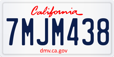 CA license plate 7MJM438