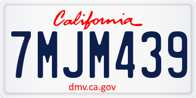 CA license plate 7MJM439