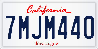 CA license plate 7MJM440