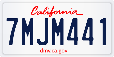 CA license plate 7MJM441