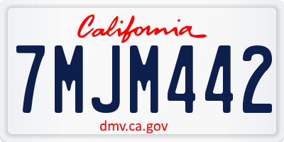 CA license plate 7MJM442