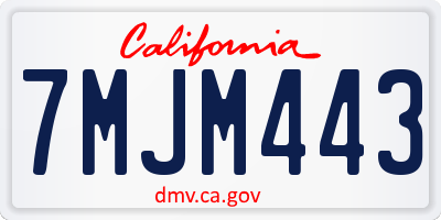 CA license plate 7MJM443