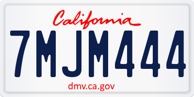 CA license plate 7MJM444