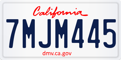 CA license plate 7MJM445