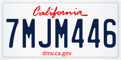 CA license plate 7MJM446