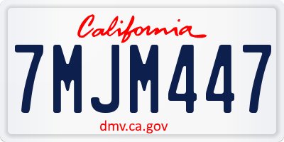 CA license plate 7MJM447