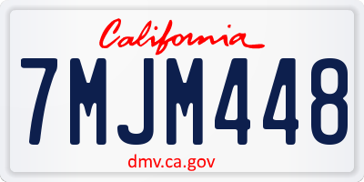 CA license plate 7MJM448