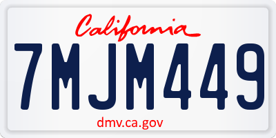 CA license plate 7MJM449