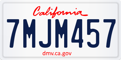 CA license plate 7MJM457