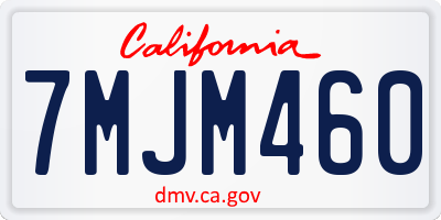 CA license plate 7MJM460