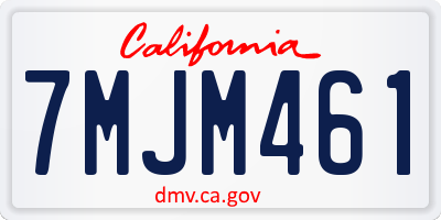 CA license plate 7MJM461