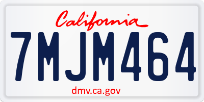 CA license plate 7MJM464