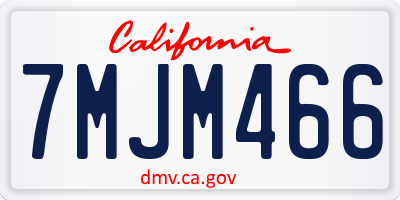 CA license plate 7MJM466