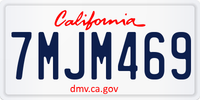 CA license plate 7MJM469