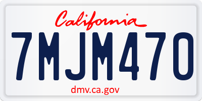 CA license plate 7MJM470