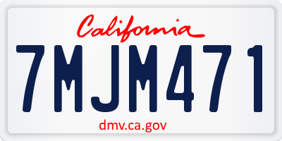 CA license plate 7MJM471