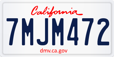 CA license plate 7MJM472