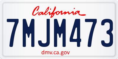 CA license plate 7MJM473