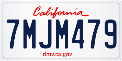 CA license plate 7MJM479