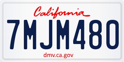 CA license plate 7MJM480