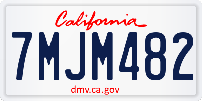 CA license plate 7MJM482