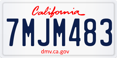 CA license plate 7MJM483