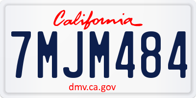 CA license plate 7MJM484