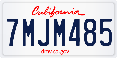 CA license plate 7MJM485