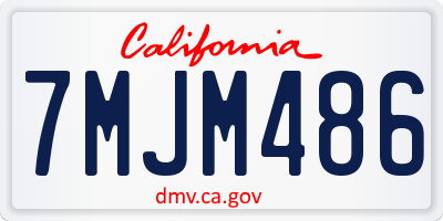 CA license plate 7MJM486