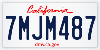 CA license plate 7MJM487