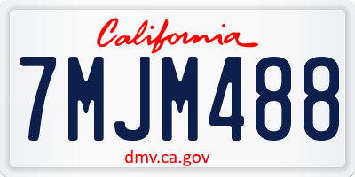 CA license plate 7MJM488