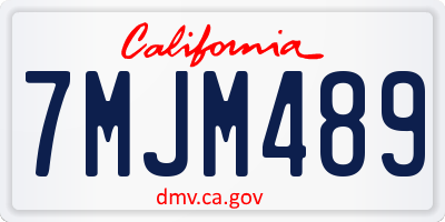 CA license plate 7MJM489