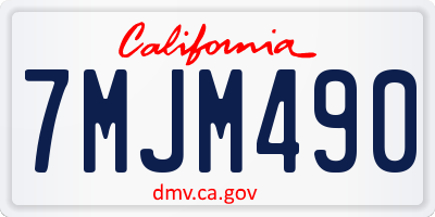 CA license plate 7MJM490