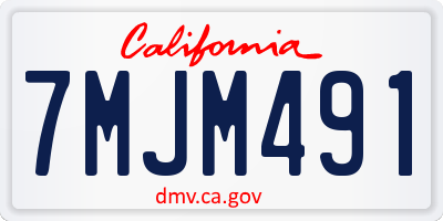 CA license plate 7MJM491