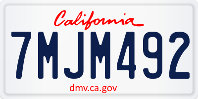 CA license plate 7MJM492