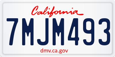 CA license plate 7MJM493