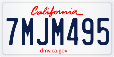 CA license plate 7MJM495