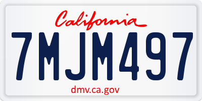 CA license plate 7MJM497