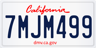 CA license plate 7MJM499