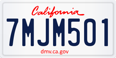 CA license plate 7MJM501