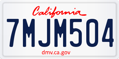 CA license plate 7MJM504