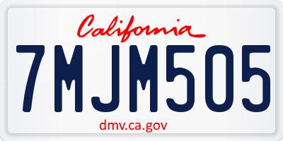 CA license plate 7MJM505