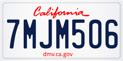 CA license plate 7MJM506