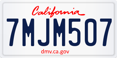 CA license plate 7MJM507