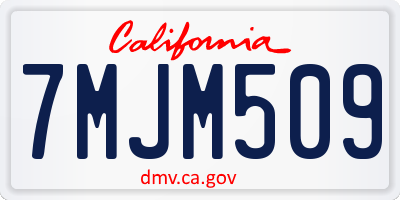 CA license plate 7MJM509