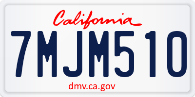 CA license plate 7MJM510