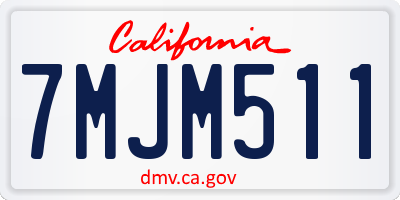 CA license plate 7MJM511