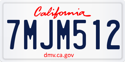 CA license plate 7MJM512